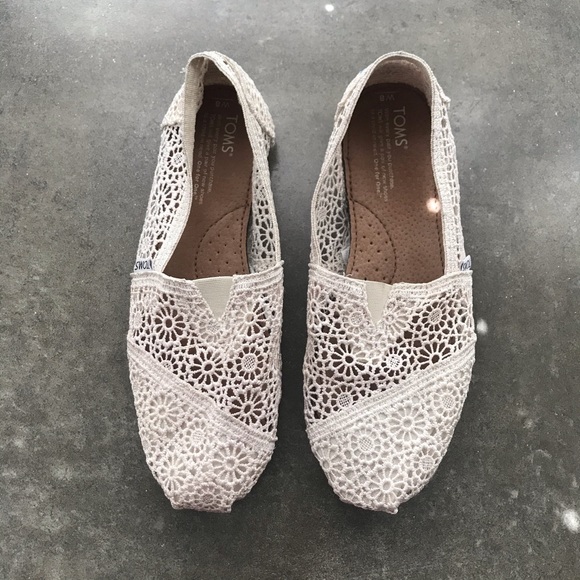 toms crochet flat shoes